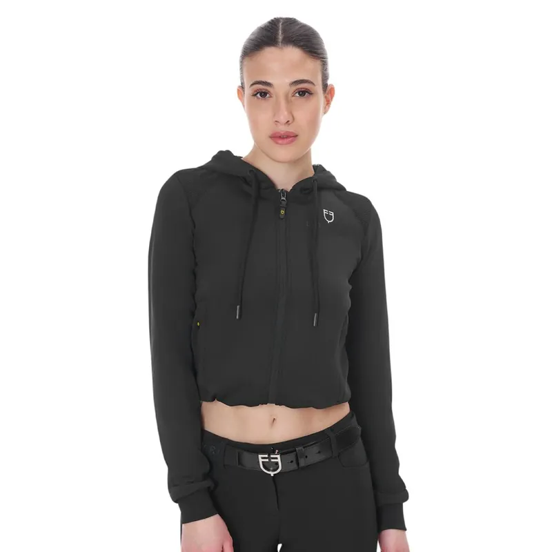 Dámská mikina Equestro CropTop - Barva černá Velikost XS Sleva