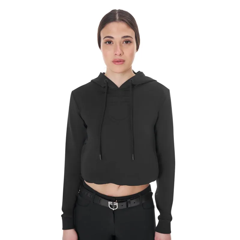 Dámská mikina Equestro CropTop Logo - Barva černá Velikost XS Víkendová Akce