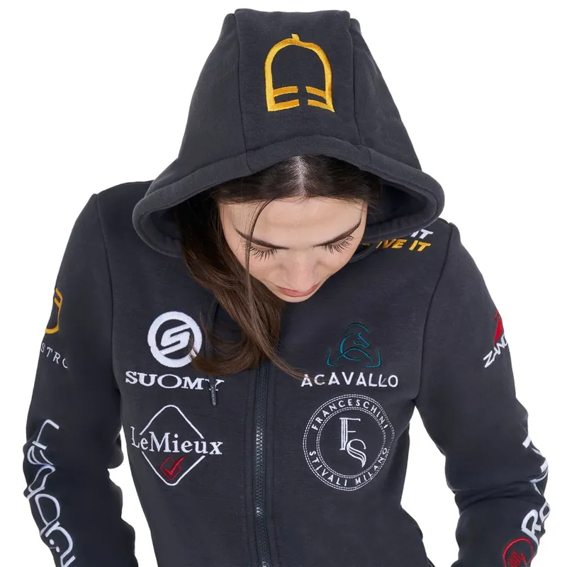 Originální Dámská mikina Equestro Multilogo - Barva navy Velikost S
