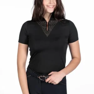 Rychlé Dodání Dámské funkční tričko HKM Rosegold Glamour - Barva Tm. modráVelikost XL