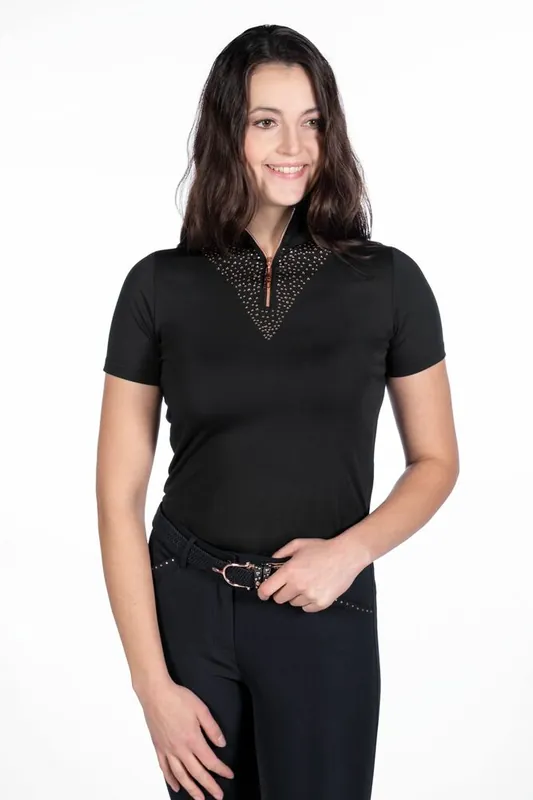 Ihned K Objednání Dámské funkční tričko HKM Rosegold Glamour - Barva Tm. modráVelikost XS