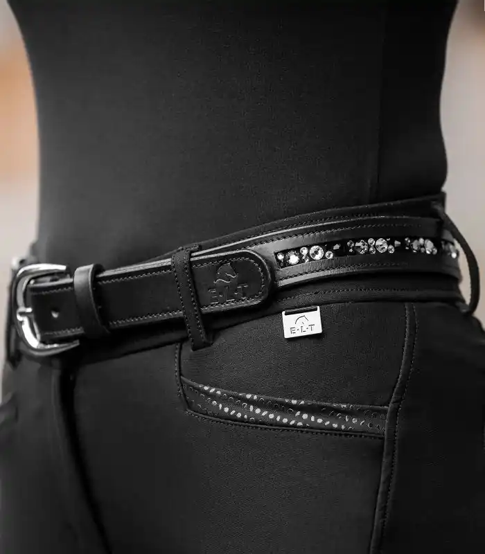 Kožený opasek ELT Jewel - Barva černáRozměr 90 cm Nejprodávanější