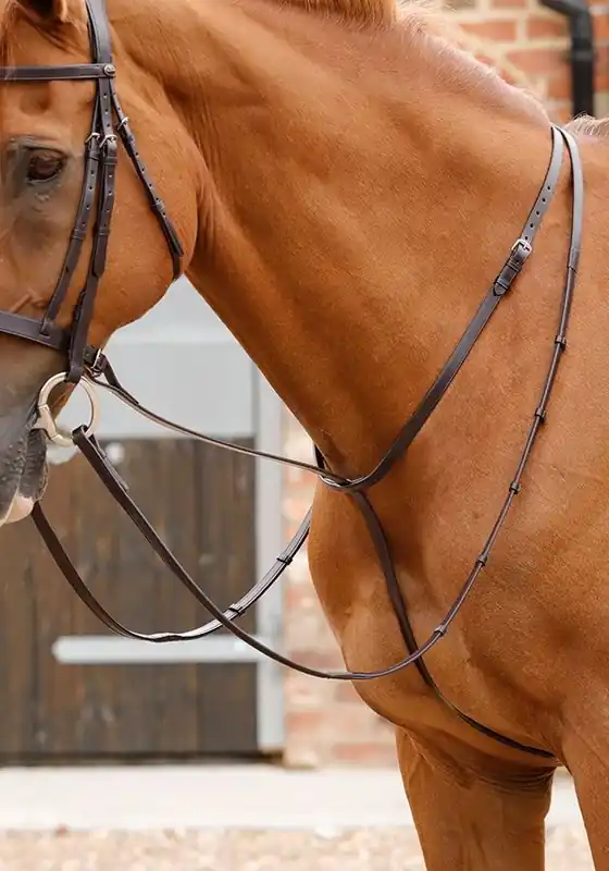 Kožený pevný martingal Premier Equine - Barva ČernáVelikost COB Cenová Bomba