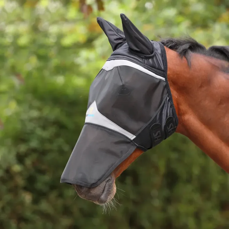 Přímo Od Výrobce Maska Shires FlyGuard Pro Fine Mesh + 70% UV - Barva ČernáVelikost PONY