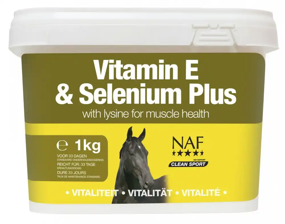 Ověřený NAF Vitamin E & Selenium Plus - pro správnou funkci svalů koní - Velikost 2,5 kg