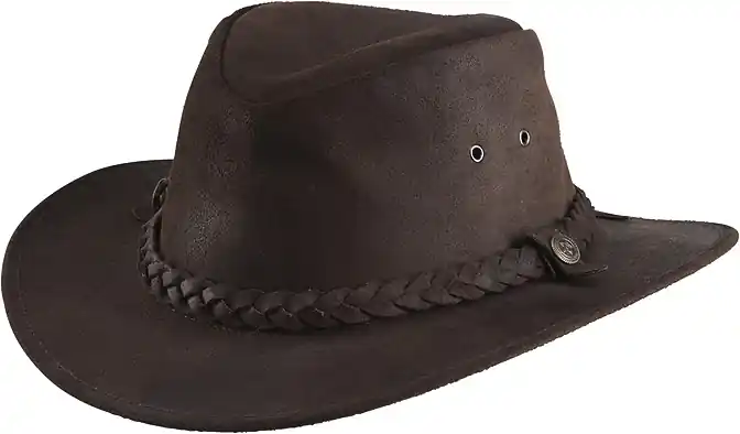 Westernový klobouk RANDOL´S Oiled Suede kožený hnědý - Velikost XL Výprodej
