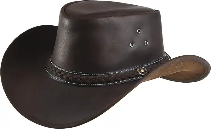 Westernový klobouk RANDOL´S Style kožený hnědý - Velikost M Pouze Dnes