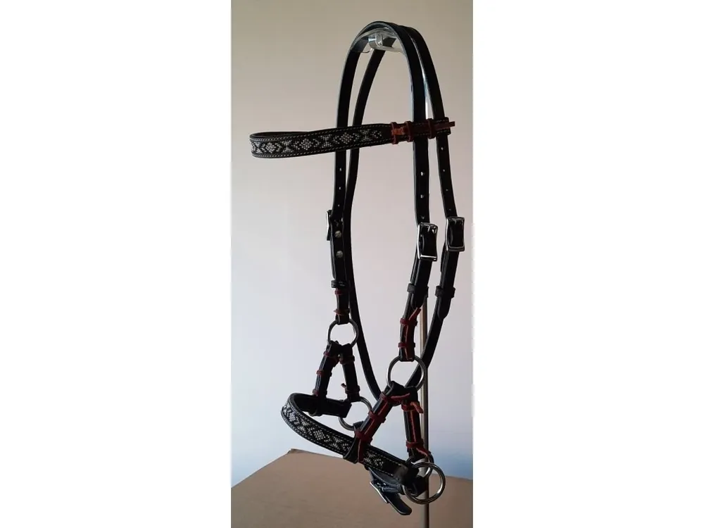 Finální Výprodej Sidepull s korálky, black/white
