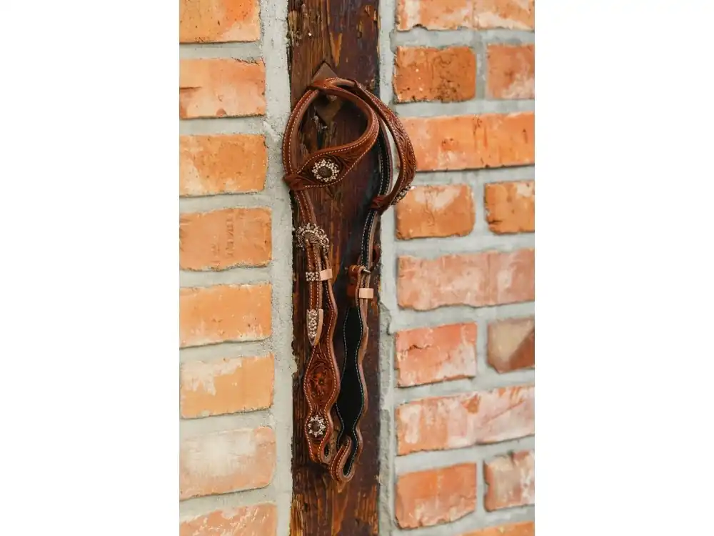 Westernová uzdečka dvouuška BV G VAN ROOSBROECK - copper peach Expresní Doručení