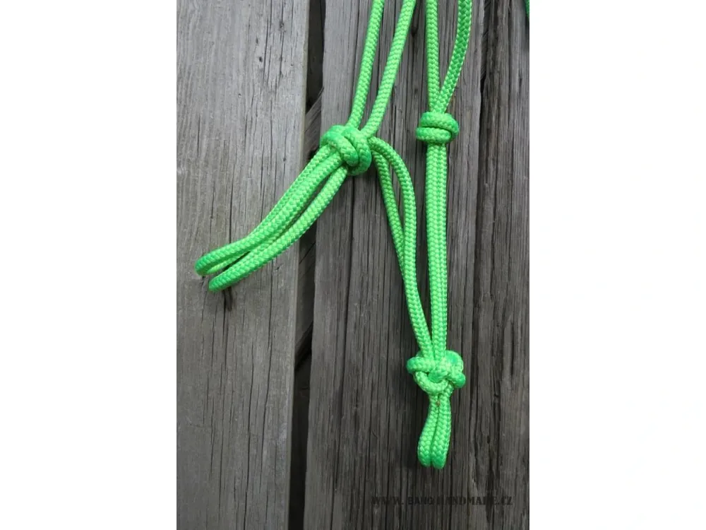 Levný Provazová ohlávka klasik STANDARD - zelená neon