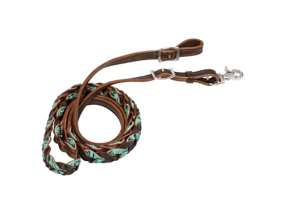 Westernové otěže pletené, nedělené, turquoise Přímo Od Výrobce