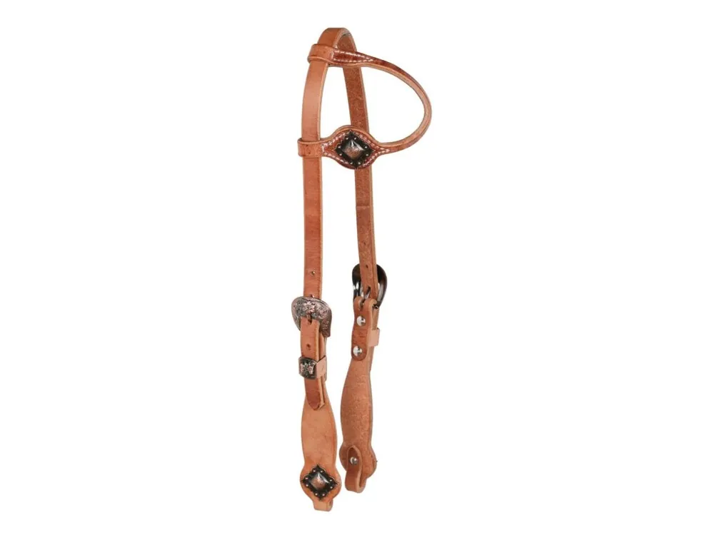 Nejprodávanější Uzdečka jednouška Berlin Custom Leather Copper Floral