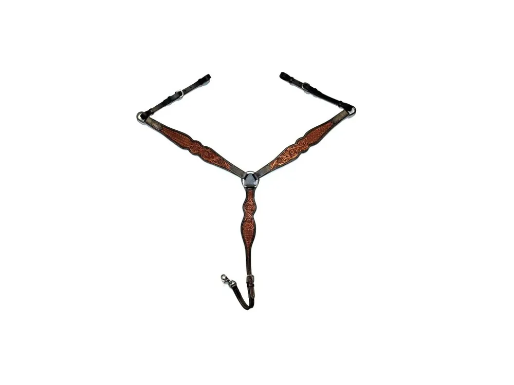Westernový poprsák se zdobeným dezénem Floral, dark/chestnut Super Cena
