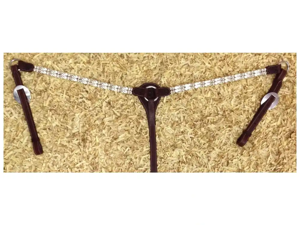 Show westernový poprsák with silver balls and barrels, Dark Brown Autentický