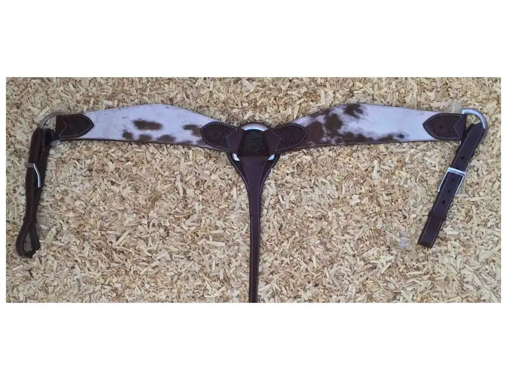Cowhide westernový poprsák, dark chestnut Cenově Výhodný