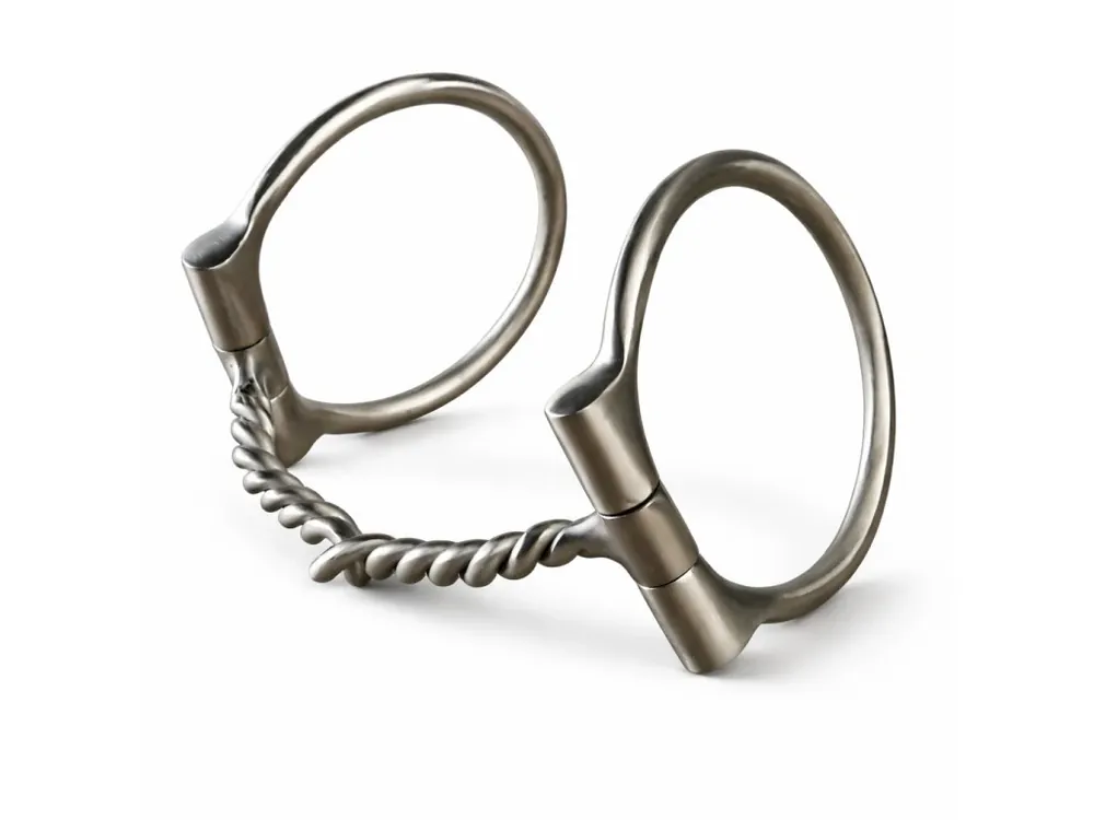 Akční Nabídka D ring westernové udidlo brushed stainless steel twisted wire, udítko 5″ (12,7 cm)