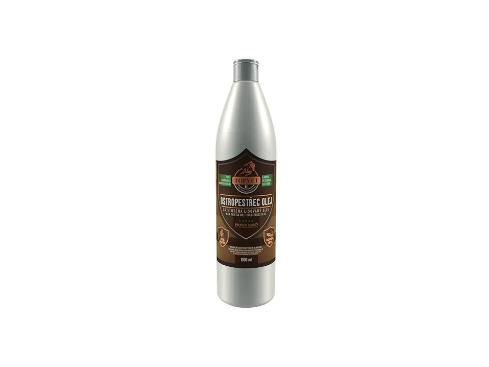 Finální Výprodej TOPVET Ostropestřec olej pro koně 1000 ML