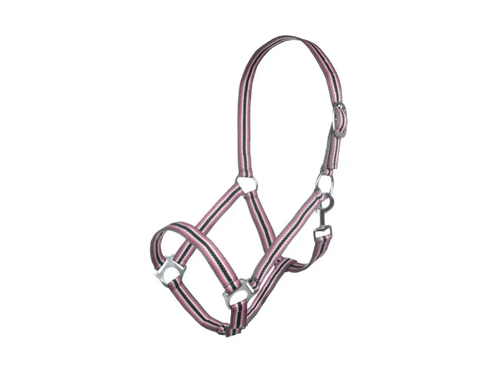 Nejlepší Cena Ohlávka -Linz- black/grey/white/pink HKM