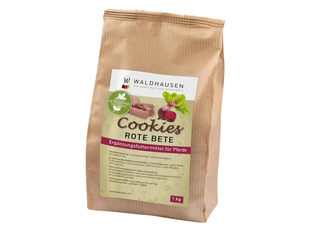 Pamlsky pro koně Cookies Waldhausen, grainfree, 1 kg Omezená Nabídka
