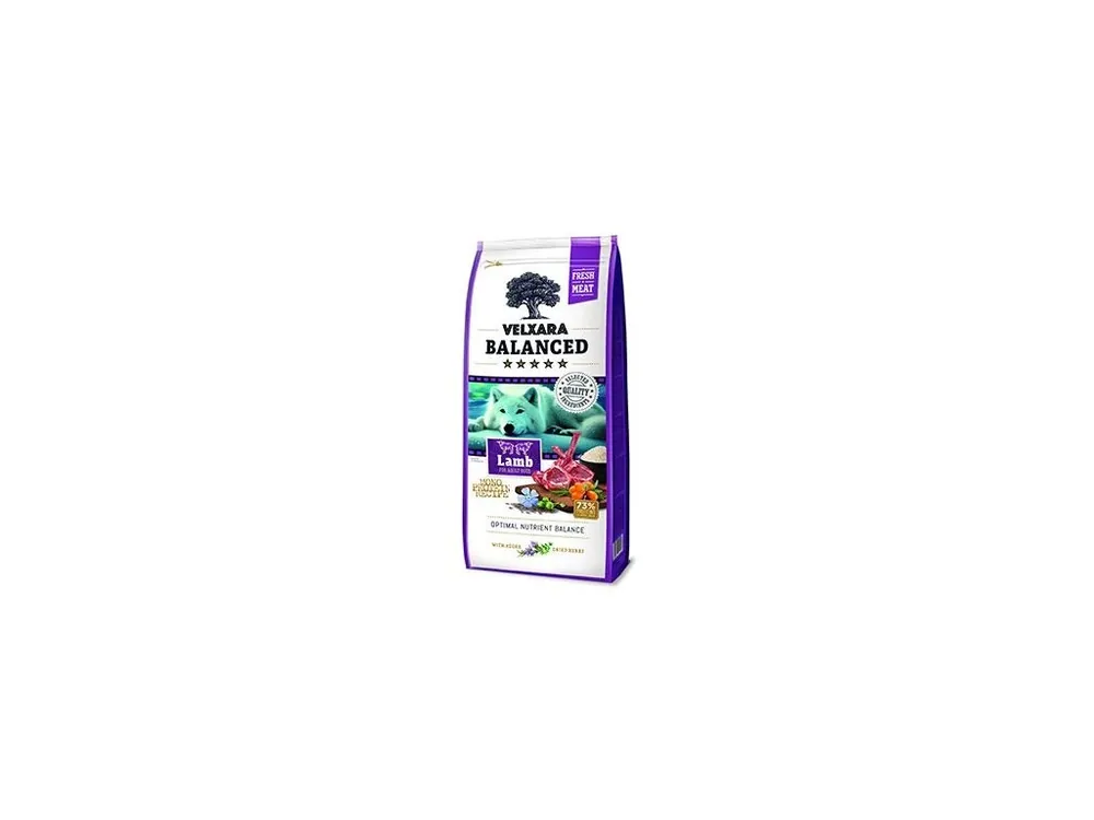 Dokud Zásoby Vydrží Velxara Balanced FM Dog Adult Monoprot.Lamb&Rice 750g