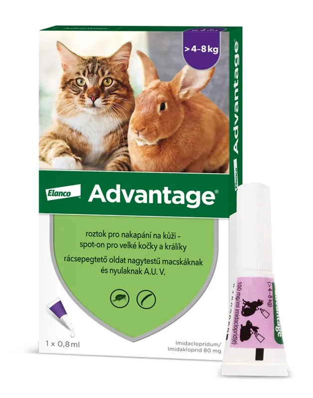 ADVANTAGE 80 10% 1*0,8 ML PRO KOČKY NAD 4 KG Cenově Výhodný