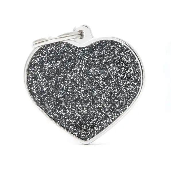 BIG HEART GLITTER BLACK Akční Cena