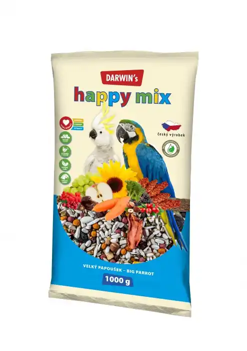 Oblíbený DARWINS VELKÝ PAPOUŠEK HAPPY MIX 1000 g