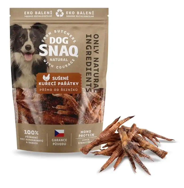 Víkendová Akce DOG SNAQ - SUŠENÉ KUŘECÍ PAŘÁTY 100 g