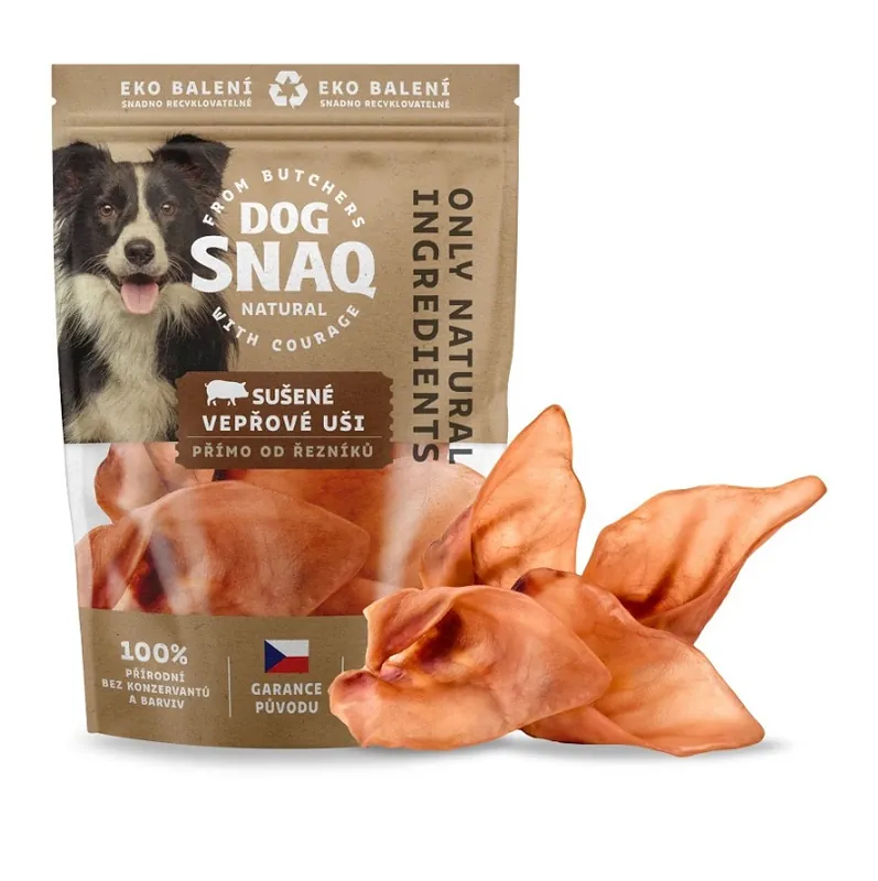 DOG SNAQ - SUŠENÉ VEPŘOVÉ UŠI 4 ks Akční Cena