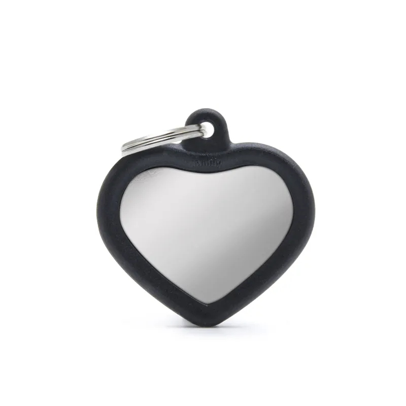HEART CHROME PLATED BRASS BLACK RUBBER Hit Sezóny