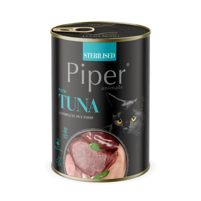 PIPER CAT S TUŇÁKEM STERILISED 400 g Expresní Doručení