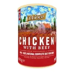 Přímo Od Výrobce PRINCE PREMIUM CLASSIC BEEF WITH CHICKEN & VEGETABLES 400G