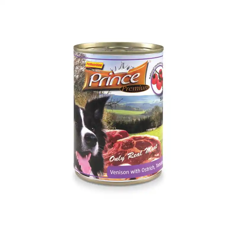 PRINCE PREMIUM ZVĚŘINA/PŠTROS, RAJČE A MRKEV 400G Speciální Cena
