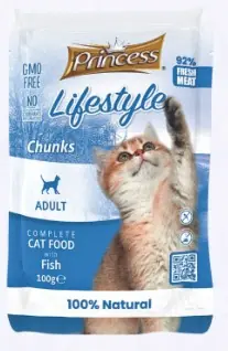 PRINCESS LIFESTYLE POUCHES CHUNKS 100G FISH Jen Po Omezenou Doba