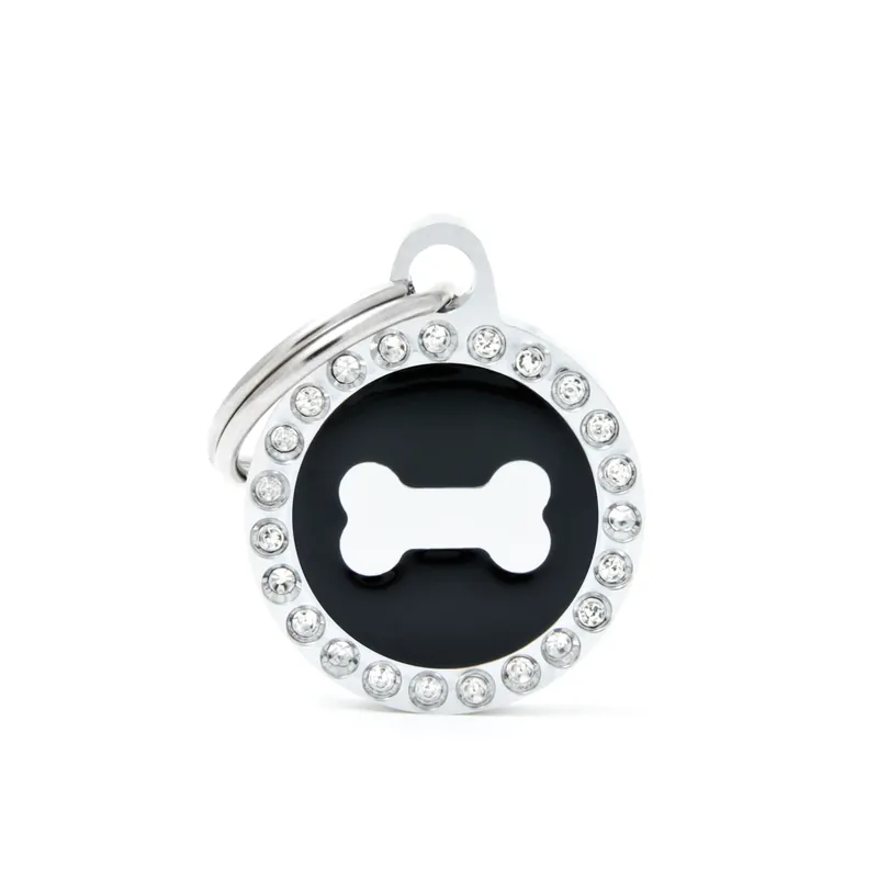 SMALL BLACK CIRCLE BONE GLAM Zlevněný