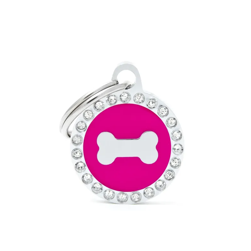 SMALL FUCHSIA CIRCLE BONE GLAM Zlevněný