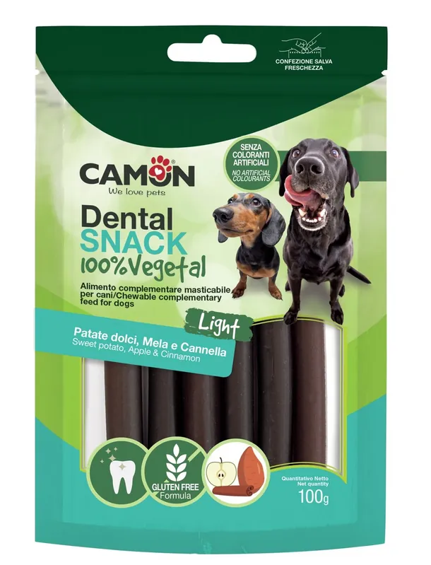 SNACK DENTAL TYČKY 12 cm 100 g 100% VEGETAL JABLKA + SKOŘICE Bezpečná Platba
