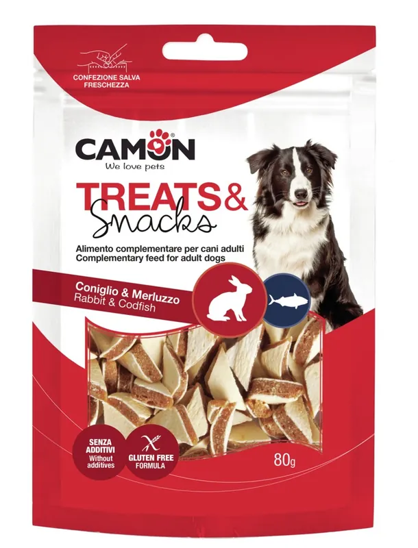 Akční Cena SNACKS TROJUHELNÍK 1,5 x 0,5 cm KRÁLÍK + TRESKA 80 g