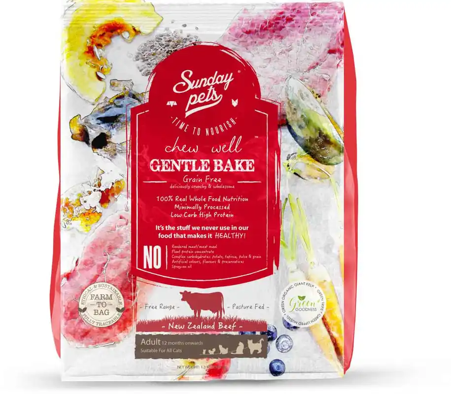 SUNDAYPETS GENTLE BAKE BEEF CAT 1,3 kg Vrácení Zdarma
