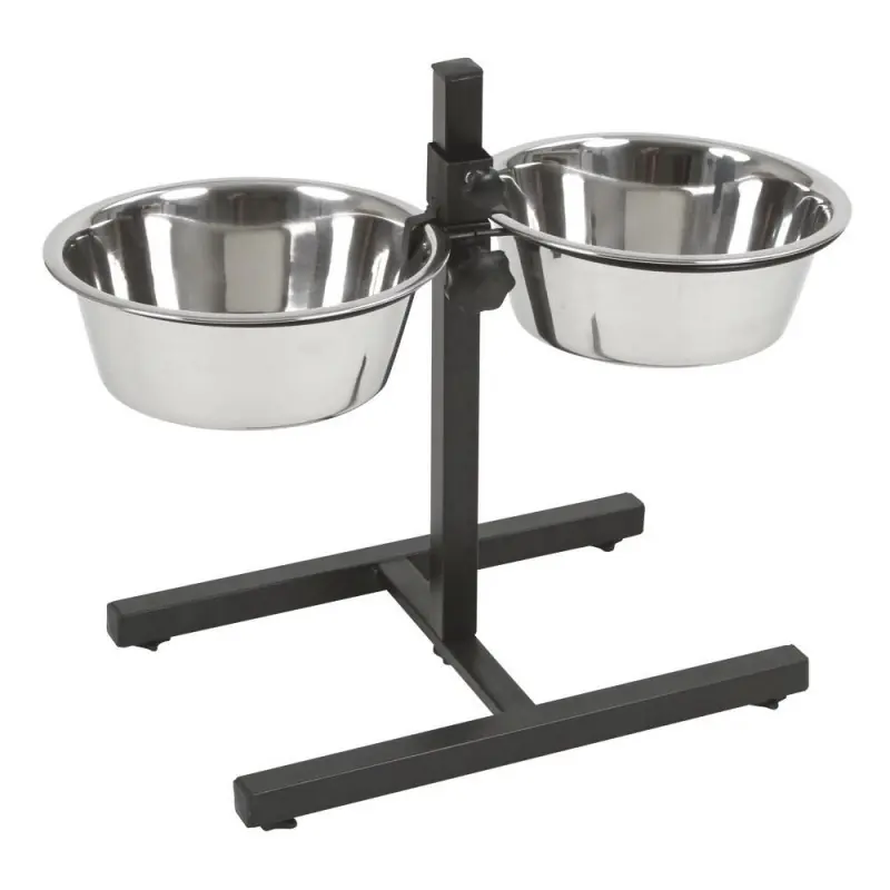 Stojan + 2 misky z nerezu, 2x2800 ml, černá Nejprodávanější