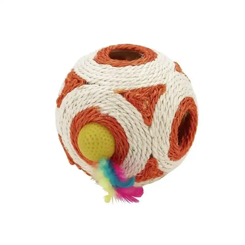 Omezená Nabídka Hračka pro kočky - sisalová koule s chrastítkem 12 cm