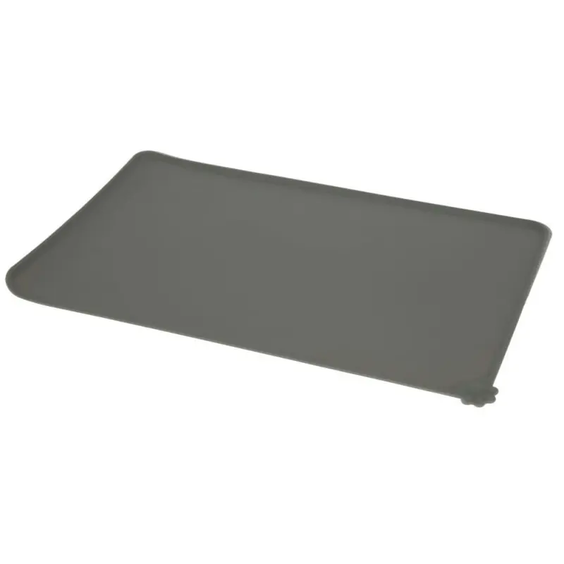 Dokud Zásoby Vydrží Prostírání silikonové pod misky pro psy i kočky, šedé, 47 x 29 cm