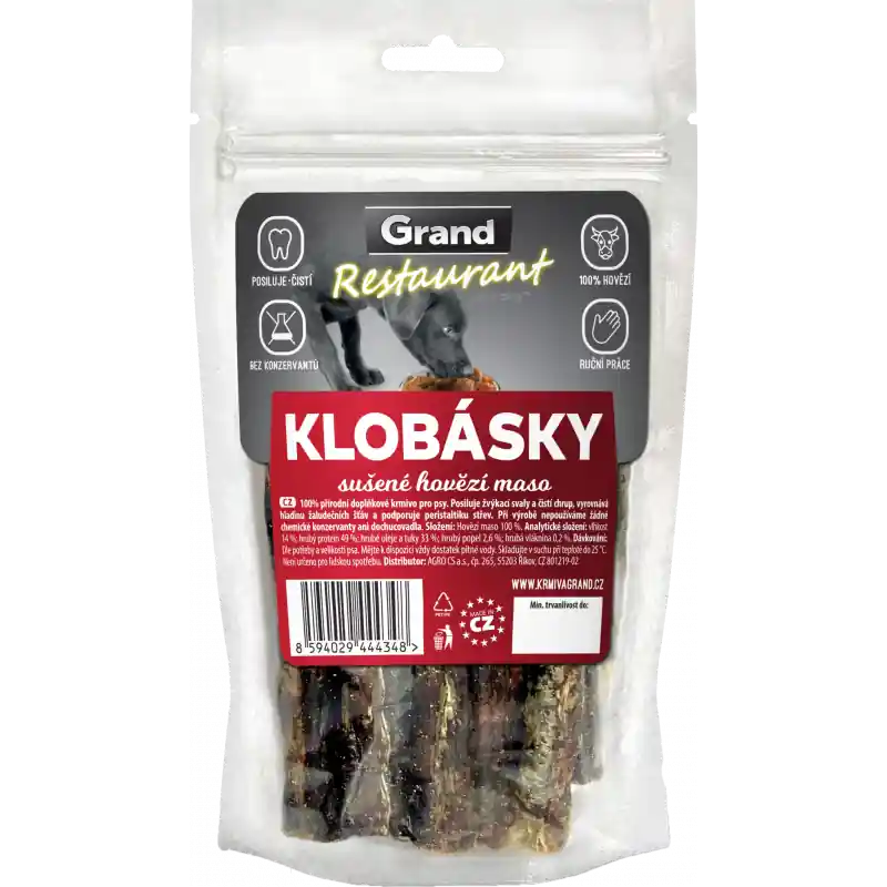 Koupit Online GRAND klobásky pro psy hovězí