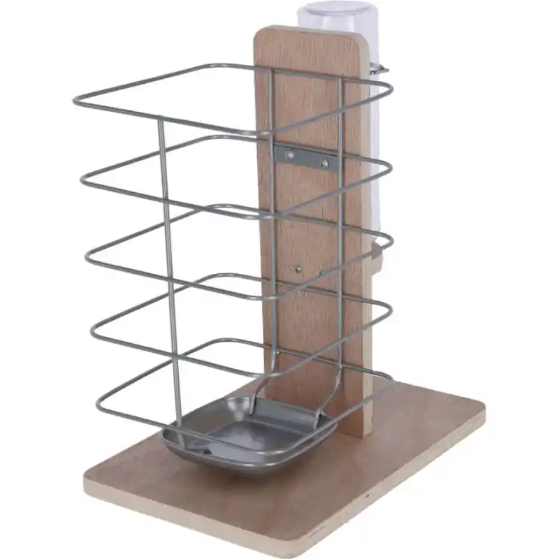 Aktuální Držák na láhev a stojan na seno pro králíky, 2v1, 22,5 x 15,5 x 27 cm