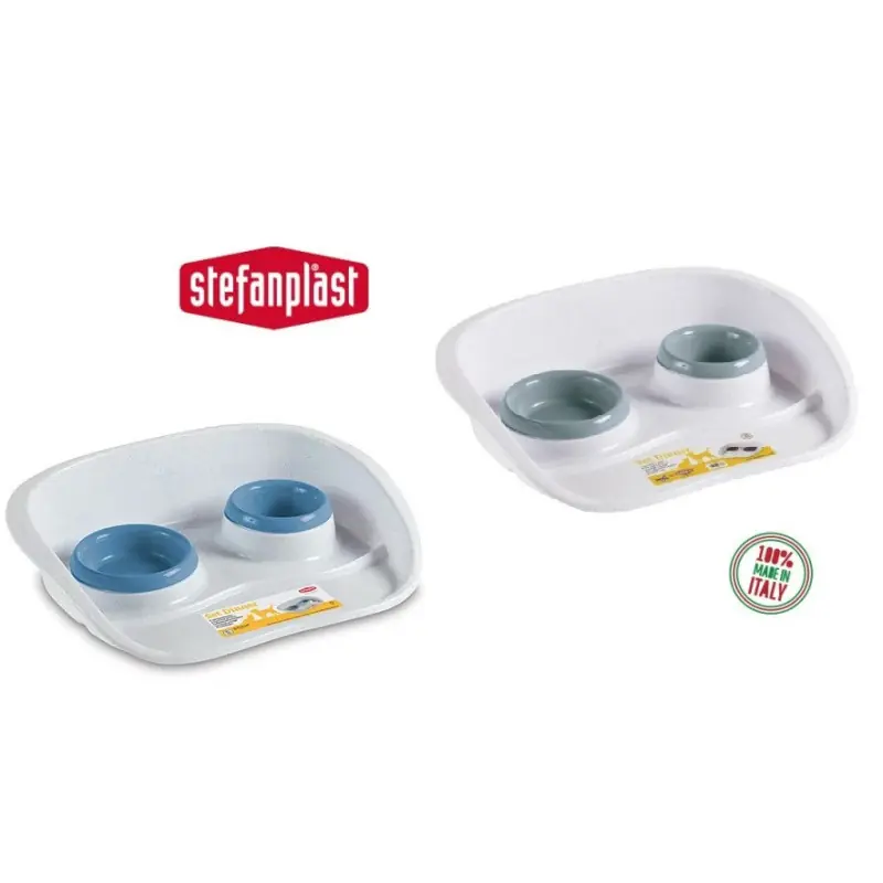 Speciální Cena Miska plastová pro psy a kočky, dvojitá, 1x 300 ml a 1x 250 ml