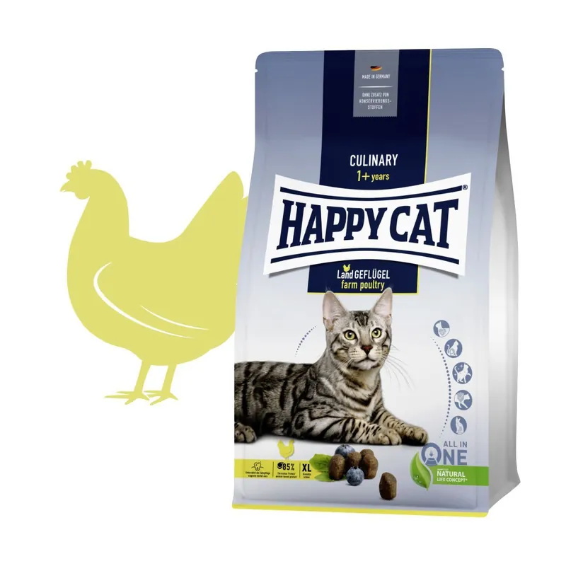 Víkendová Akce HAPPY CAT ADULT Culinary Land-Geflügel / Drůbež 1,3kg