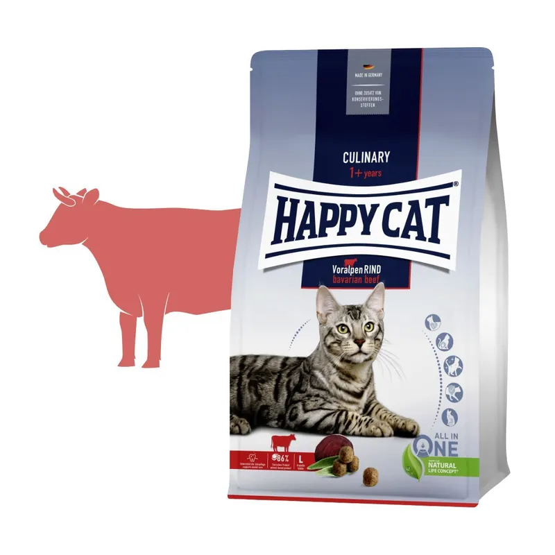 Autentický HAPPY CAT ADULT Culinary Voralpen-Rind 10kg