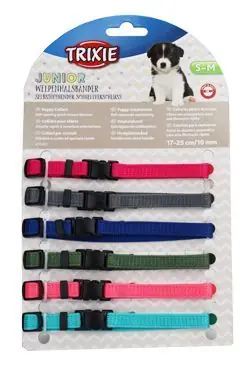 Časově Omezené Obojek nylon pro štěňata rozl.malina-tyrkys S-M 6ks TR