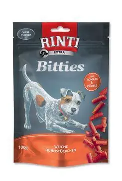 Koupit Online Rinti Dog Extra Mini-Bits pochoutka rajče+dýně 100g
