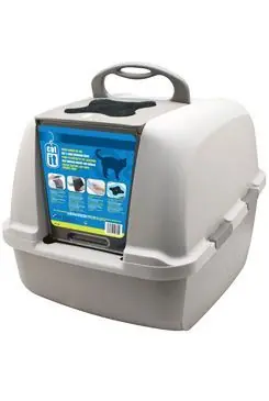 Sleva WC kočka kryté domek JUMBO šedá 56x50x 47cm 1ks